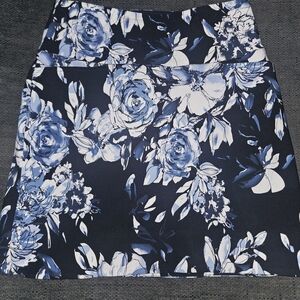 Elegant Blue Floral Women's Mini Skirt